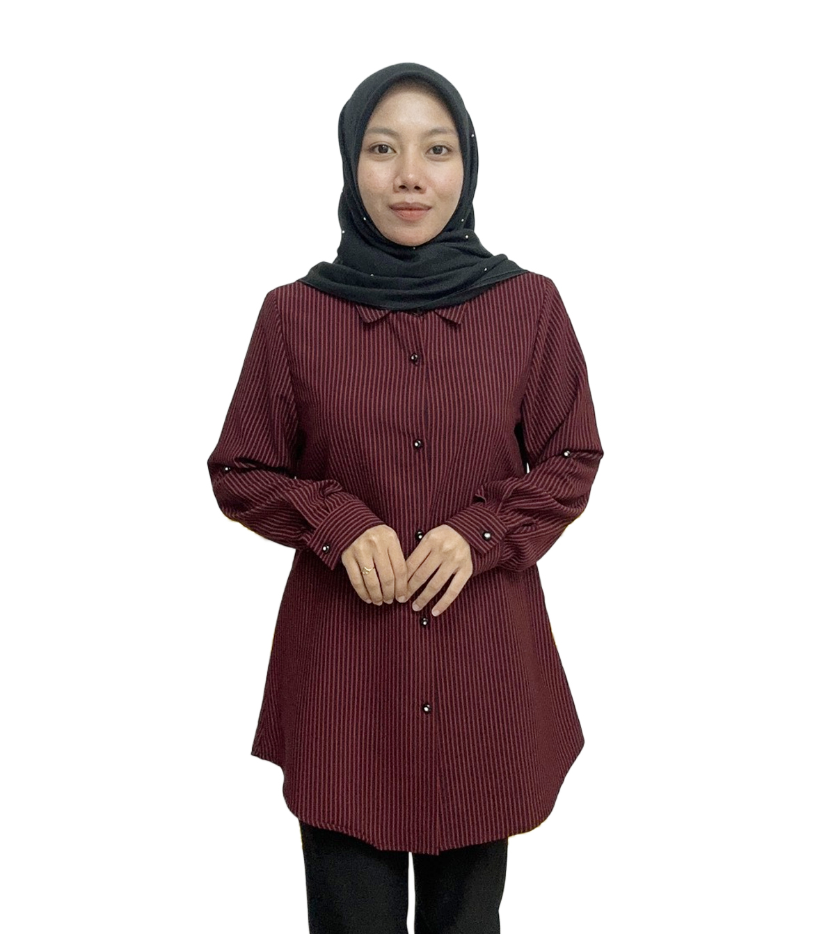 Linea Kemeja Blouse Berkolar (Material Fursan) - Image 6