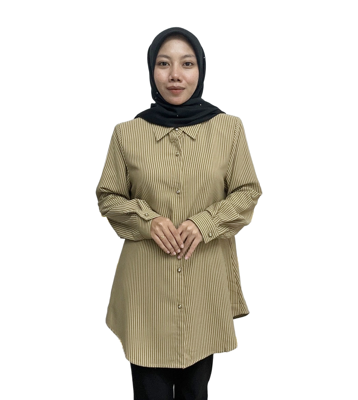 Linea Kemeja Blouse Berkolar (Material Fursan) - Image 5