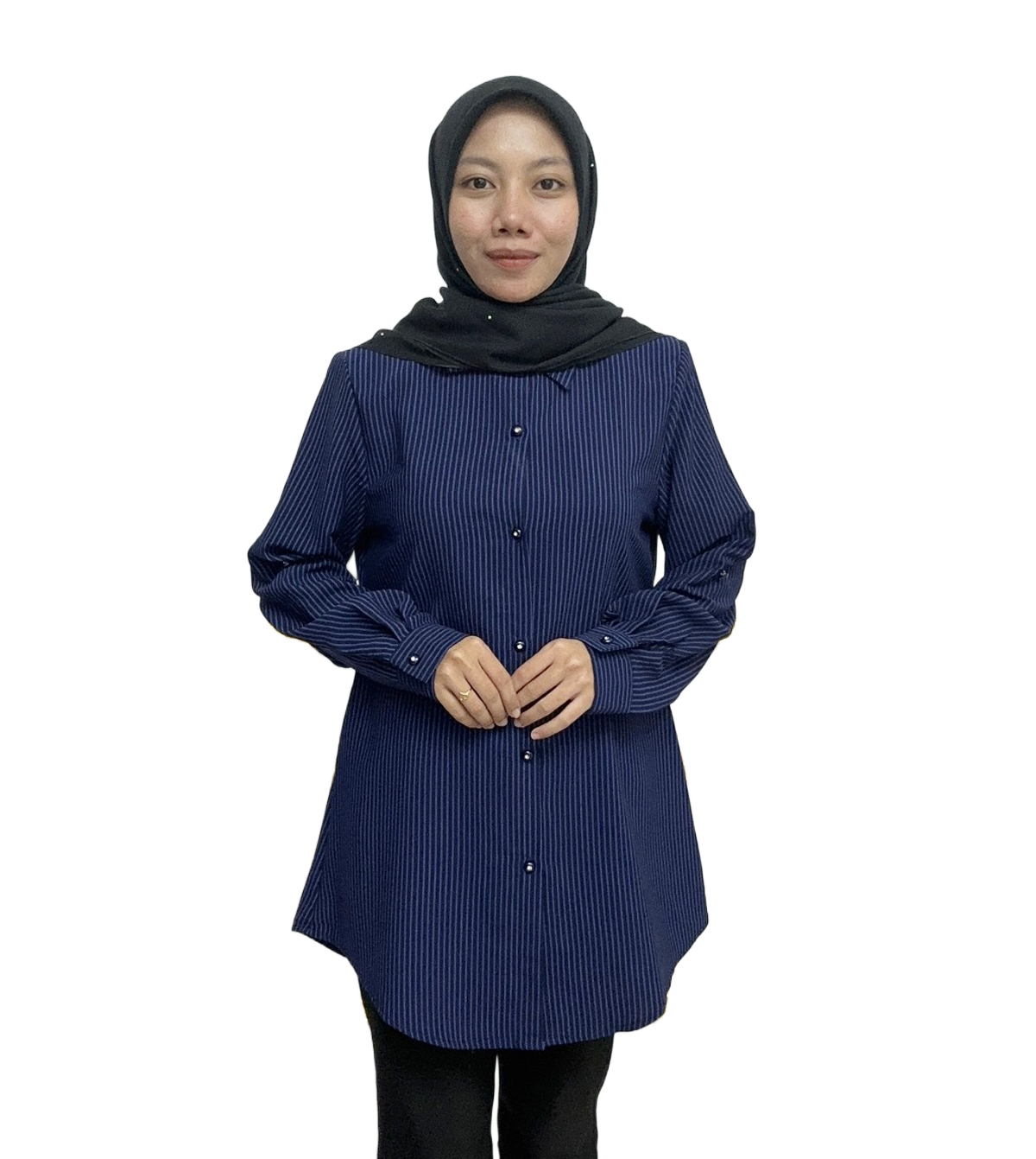 Linea Kemeja Blouse Berkolar (Material Fursan) - Image 4