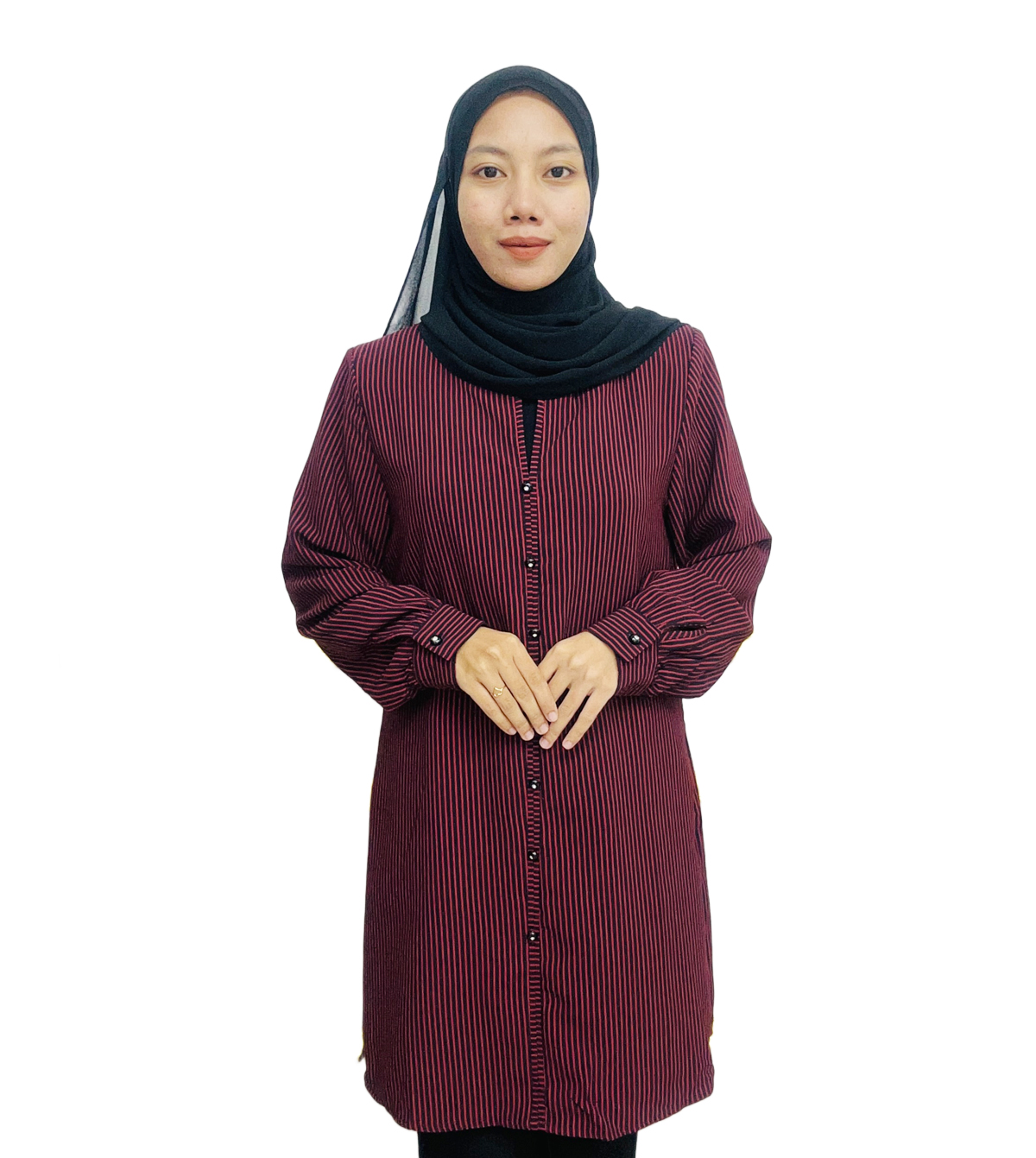 Elvina Button Stripes (Material Fursan) - Image 3